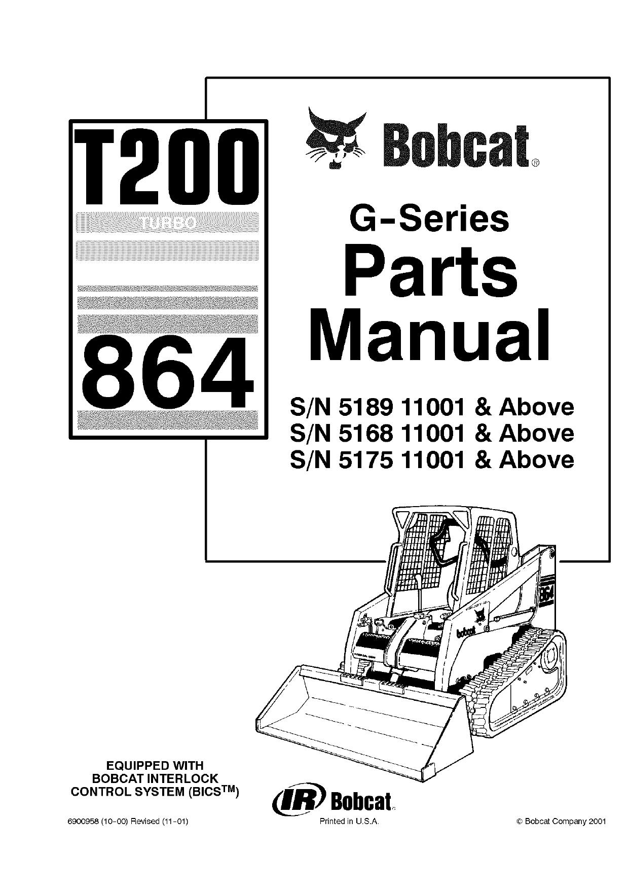864 G parts manual Bobcat